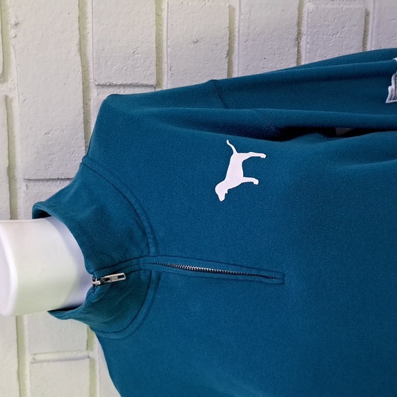 PINK Blue Quarter Zip Arm Logo's Sweatshirt. Size XS - Picture 2 of 9